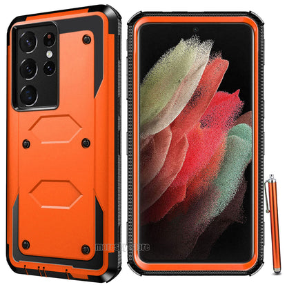 For Samsung Galaxy S21/ Ultra/ Plus Case Dual Layer Rugged Hybrid Cover + Stylus