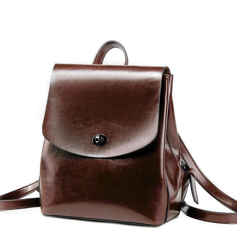 High Quality Genuine Leather Backpack Daypack Knapsack Vintage Cowhide Rucksack