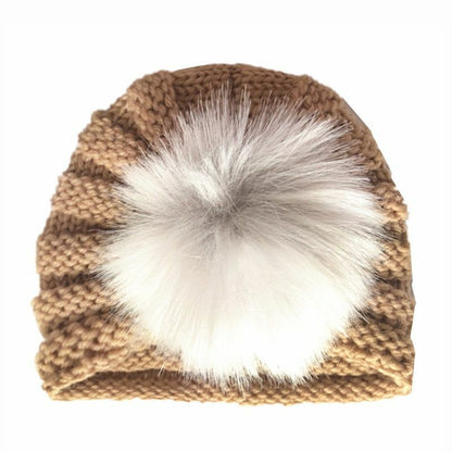 Baby Hat Knitted Winter Girls Bonnet Beanie Turban Newborn Cap Boys Accessories