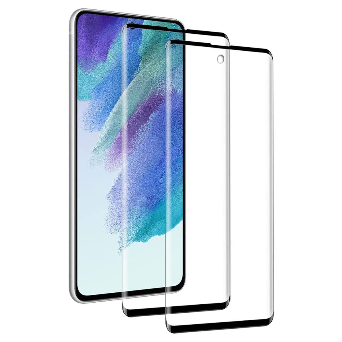 For Samsung Galaxy S21 FE 5G Glossy Full Cover Tempered Glass Screen Protector - Thumbnail 2