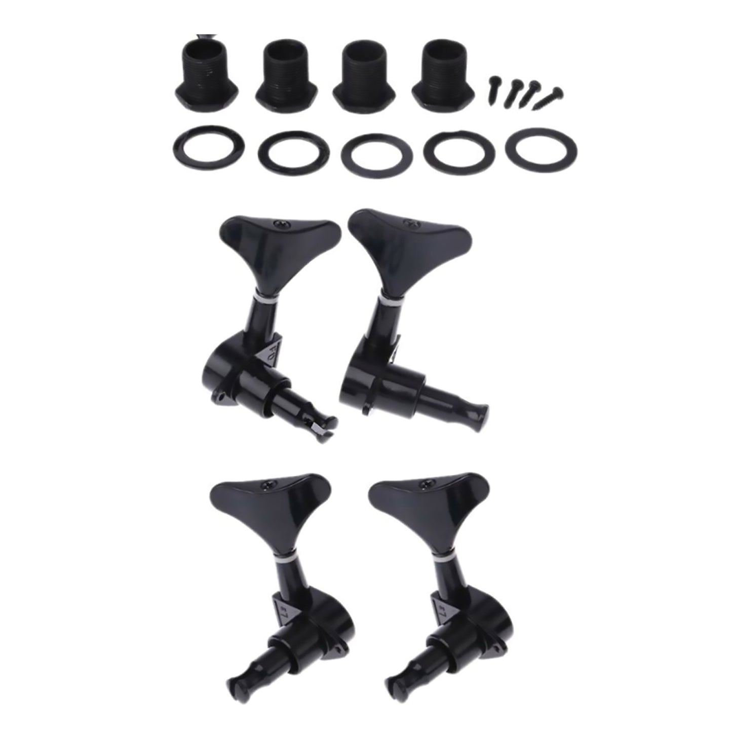 Black 2L+2R 4 Acoustic Guitar String Tuning Pegs Closed Gear Machine Heads B