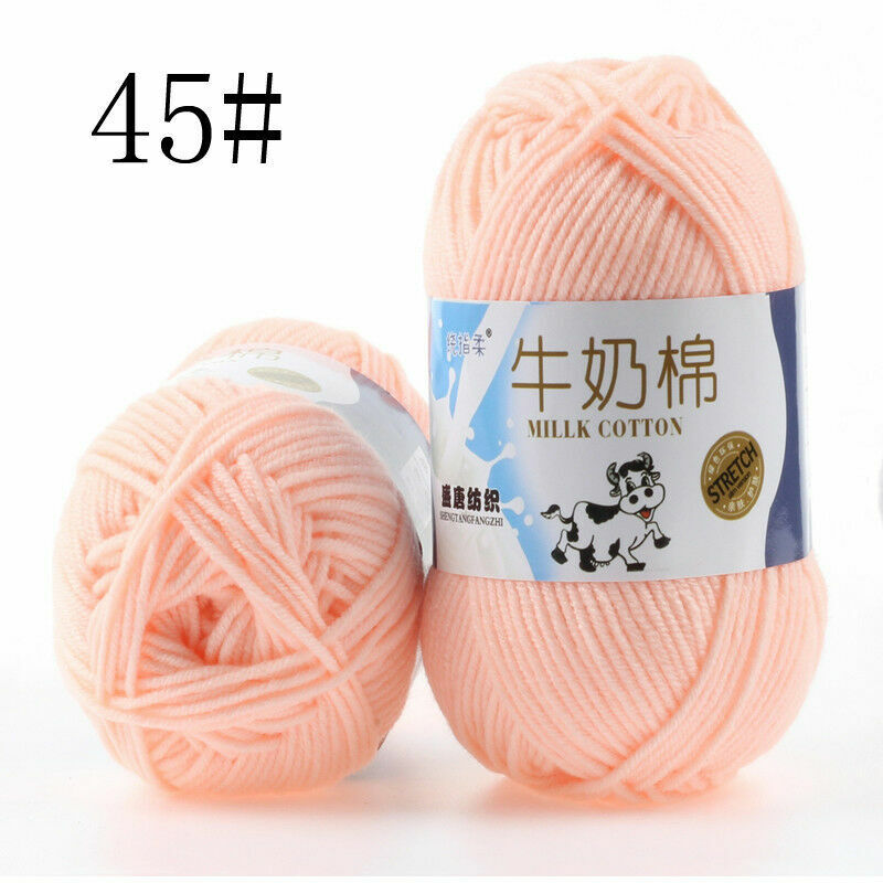 Hot Sale 50g Hand-woven Chunky Yarn Soft Milk Cotton Knitting Baby wool yarn