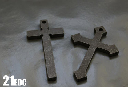 Titanium Alloy Stone Wash Thickened Cross Necklace Pendant Keyhain DIY pendant