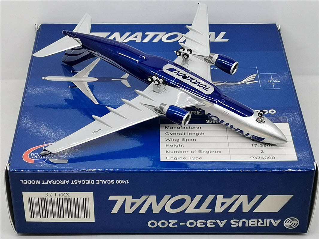 1:400 JC Wings NATIONAL A330-200 Passenger Airplane Diecast Aircraft Model