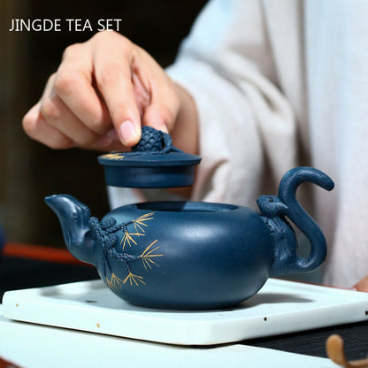 Chinese Yixing Tea Pots Purple Clay Teapot Beauty Kettle Raw Ore Azure Mud
