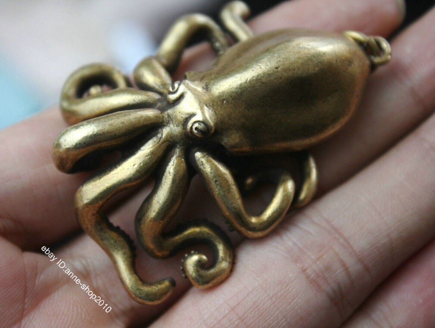 Brass Octopus Small Statue Tea Pet Home Ornaments Animal Figurines Gift