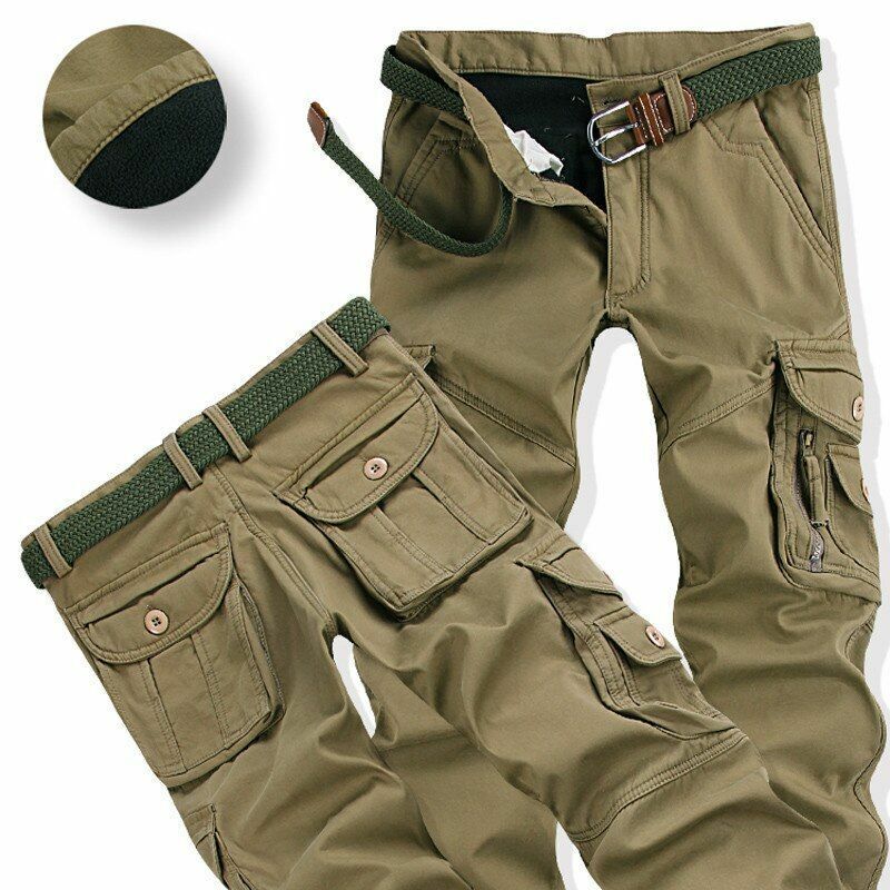 warm Cargo pants winter Outdoor Climbing Training Multi Pockets Baggy thermal M
