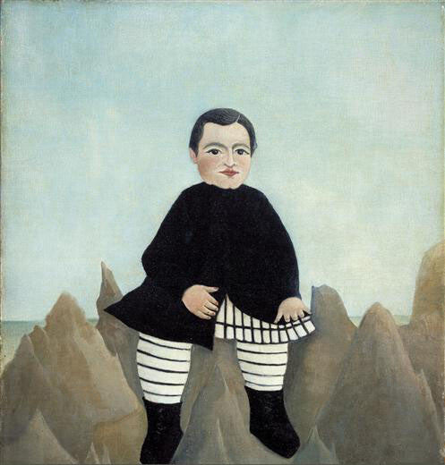 high quality oil painting handpainted on canvas "Boy on the Rocks"