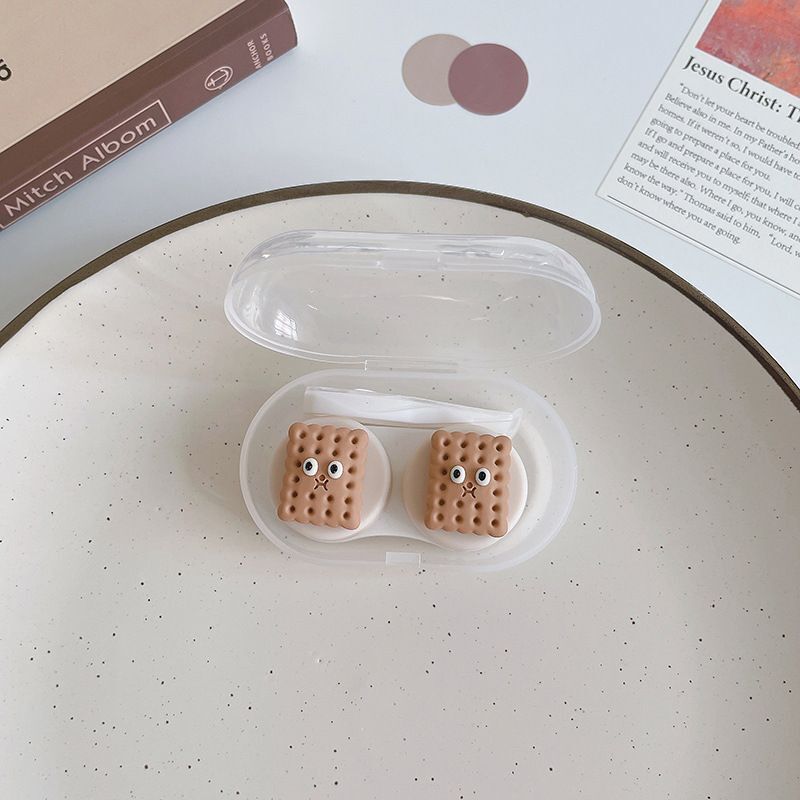 Women Contact Lens Case Plastic Lovely Cat Paw Container Storage Box 6.4x4x2.5cm