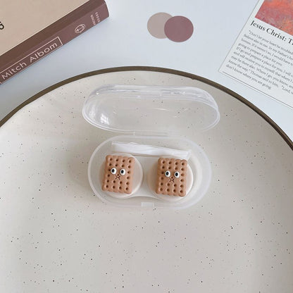 Women Contact Lens Case Plastic Lovely Cat Paw Container Storage Box 6.4x4x2.5cm