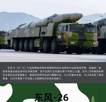 1:26 72CM DF-26 Medium-range Ballistic Missile Launcher Diecast Model