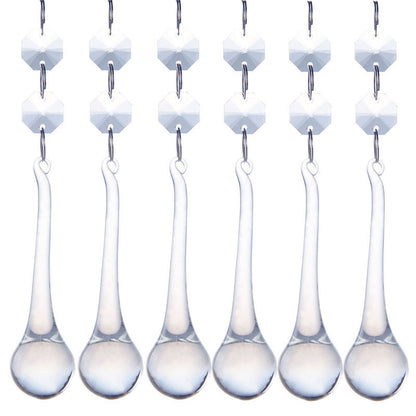 Crystal Glass Hanging Raindrops Lighting Ornament Chandelier Prism Part 5.3*0.8"