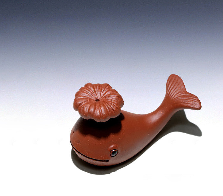 Dophin Statue Small Table Decoration Yixing Zisha Tea Pet Holder For Pot Lid New