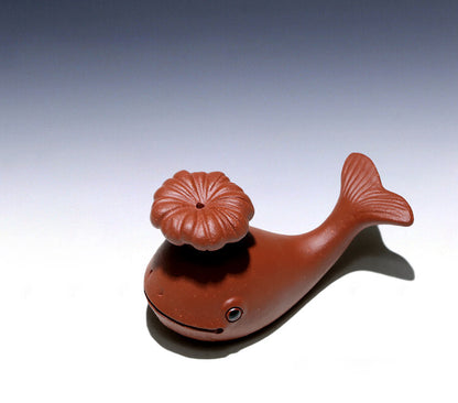 Dophin Statue Small Table Decoration Yixing Zisha Tea Pet Holder For Pot Lid New