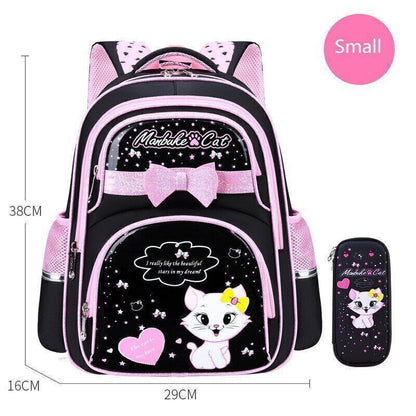 Primary PU leather School Bag Fashion Girls With Cute Waterproof Backpack