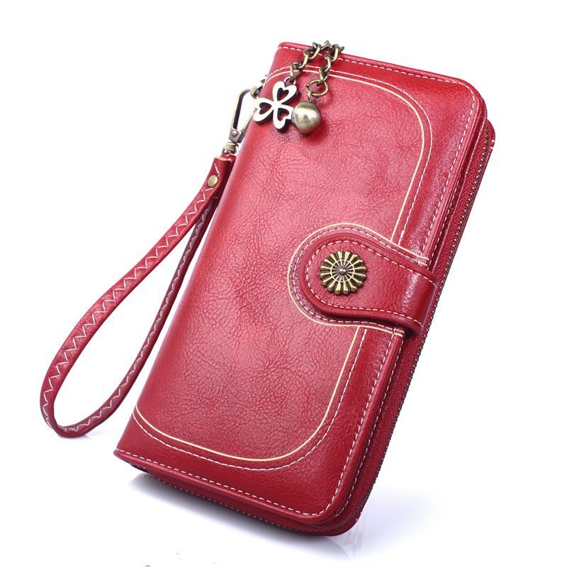 Vintage Purse Leather Classic Wallet Blue Brown Black Coin Purses Red Clutch Bag