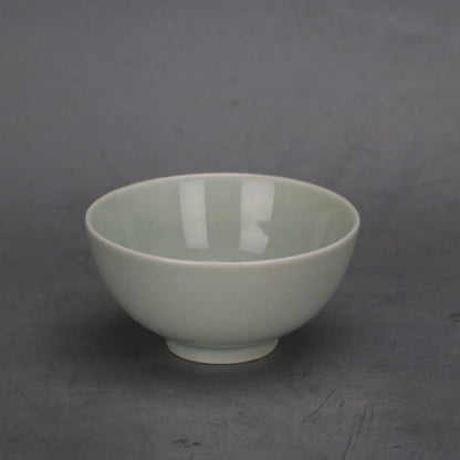 3.3" Collection Chinese Song Porcelain Green White Glaze Nest Shape Cup