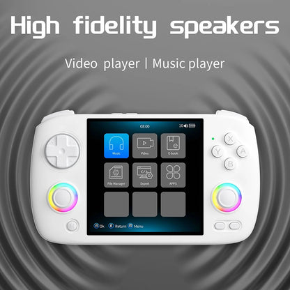 RG CubeXX Black Gray White Anbernic Handheld Game Console 3.95" IPS Linux 64-bit