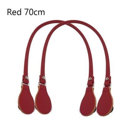 Flat Handles Faux Leather Handle Removable Flowers Canvas Handbags Accessories