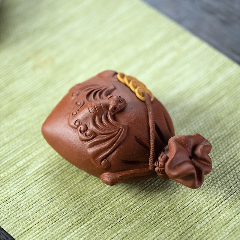Yixing Zisha Tea Pet Bat Statue Wealthy Mascot Money Coin Tea Play Creative New