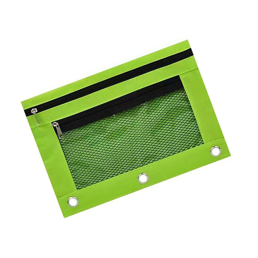 Mesh Pencil Pen Case Zipper Travel Pouch Cosmetic Bag Storage Stationery ಇ