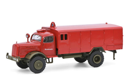 1:87 Schuco MB LG 315 TLF 2400# Classic Fire Truck Engine Vehicles Diecast Model