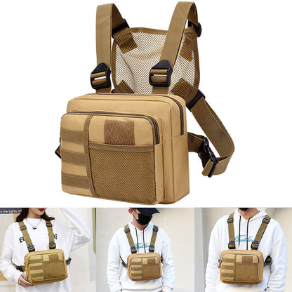 Tactical Combat Chest Rig Bag Front Pouch Recon Kit Pack Oxford Protective Vest