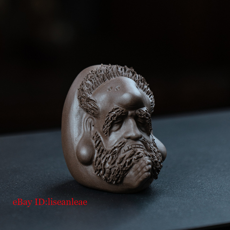 Purple Clay Tea Pet Bodhidharma Tea Table Decoration Ceramic Sculpture