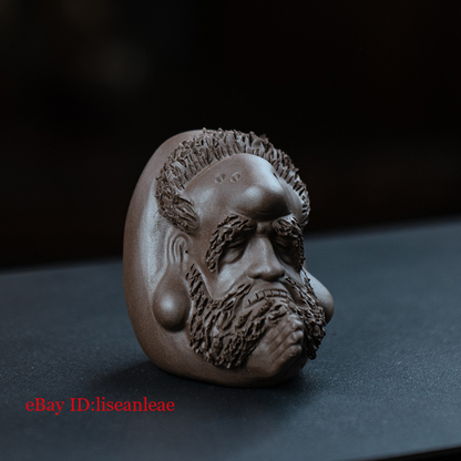 Purple Clay Tea Pet Bodhidharma Tea Table Decoration Ceramic Sculpture