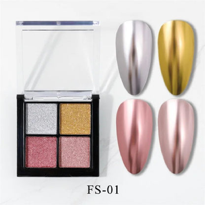 Nail Art Glitters 6 Colors Powder Metallic Laser Holographic Pigment Dust Polish