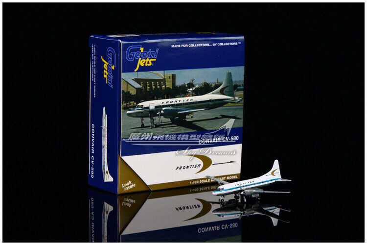 1:400 GeminiJets FRONTIER Convair CV-580 Passenger Airplane Diecast Plane Model