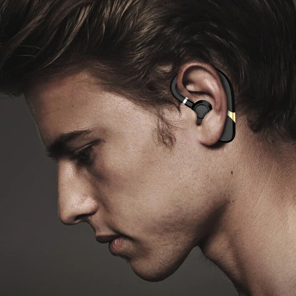 Wireless Bluetooth Headset Handsfree Call Headphones Ear-hook For iPhone Samsung