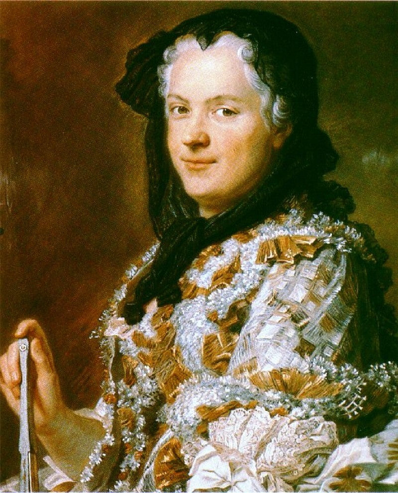Oil painting Portrait-of-Marie-Leszczyska-Queen-of-France-Maurice-Quentin-de-La-