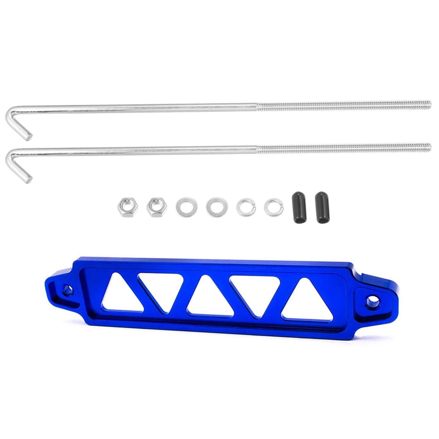 New Blue Car Battery Hold Down Tie Down Mount Bracket with Hook Bolt Kit Set