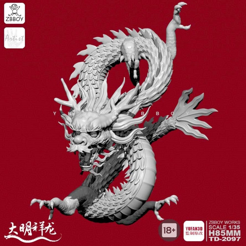 85mm Resin Figures Model Fantasy Classic Chinese Dragon Unassembled Unpainted