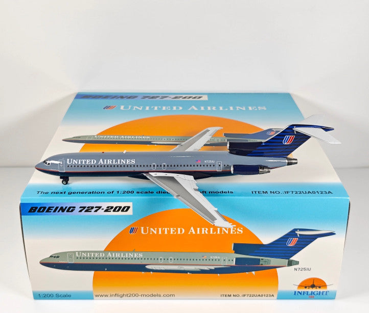 1:200 InFlight United Airlines B727-200 N7251U Airplane Diecast Plane Model