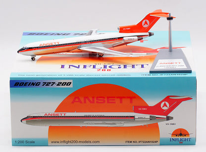 1:200 24CM InFlight ANSETT BOEING 727-200 Airplane Plane Diecast Aircraft Model