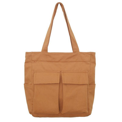 Large Capacity Canvas Shoulder Bags Solid Soft Denim Leisure Travel Bag Casual