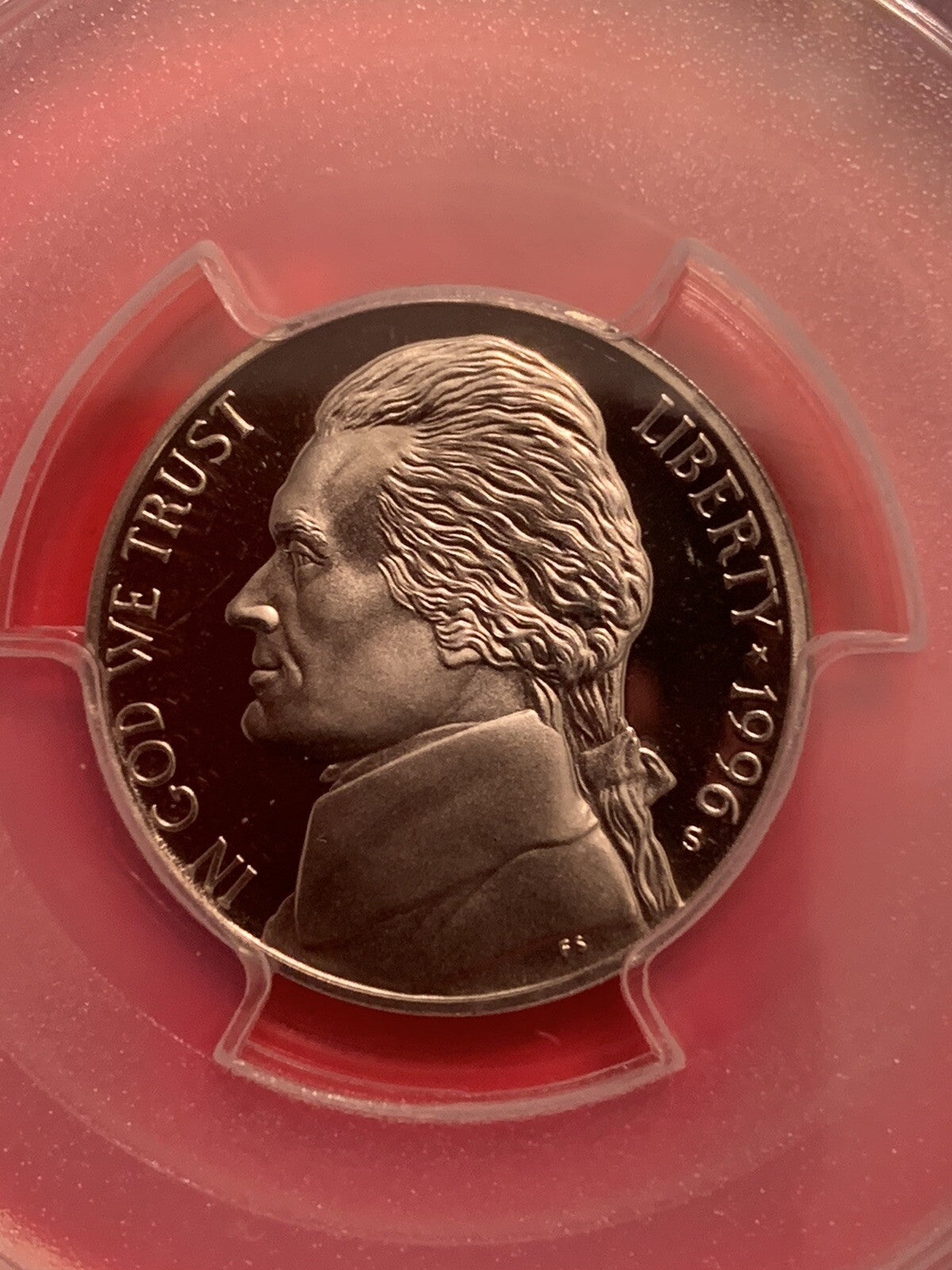 1996 S 5C President Thomas Jefferson Nickel Proof PCGS PR69DCAM GEM Coin LIBERTY