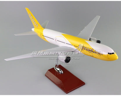 48CM Flyscoot BOEING 777 9V-OTC Passenger Airplane Resin Aircraft Plane Model