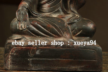 9.4" Old Tibet Buddhism Bronze Gilt Je Tsongkhapa Lama Guru Master Buddha Statue