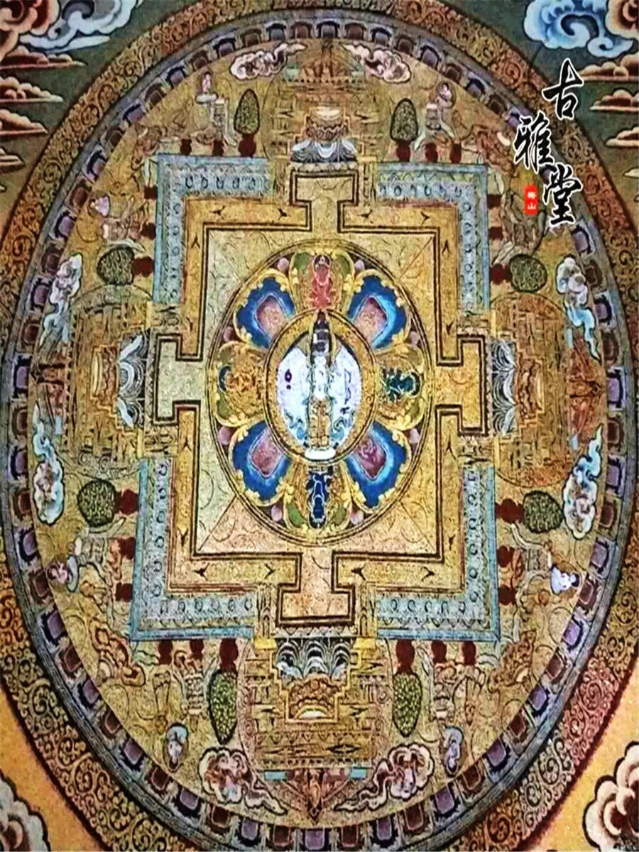 New Buddha Silk Embroidery Nepal Golden Silk Tangka Statue Tancheng Tangka
