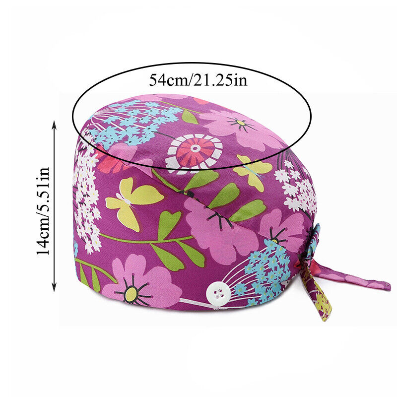 Nurse Baotou Cap Floral Surgical Cap Doctor Hat Printing Sweat-absorbent Towel