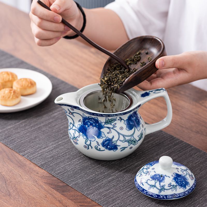 Genuine Jingdezhen Ceramic Teapot with Blue and White Porcelain Small Teapot