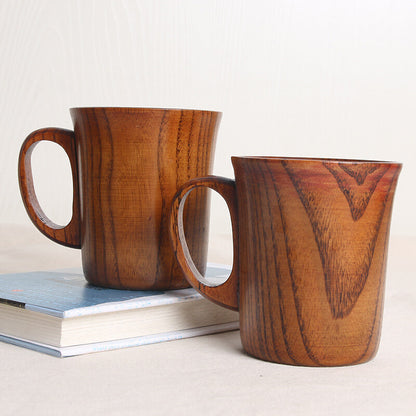 Wooden Coffee Mug Handmade Water Tea Cup 200ML Solid Jujube Wood Beer Mug 1pc
