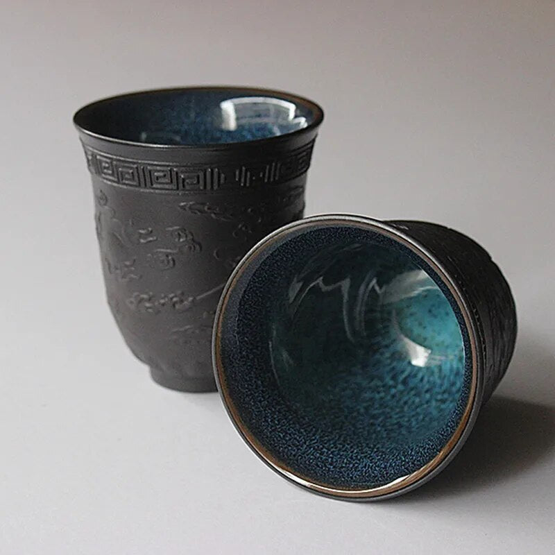 Dragon And Phoenix Tea Cup Handmade Kungfu Teacup Pu'er Tea Cup Drinkware Teacup