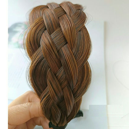 Headband Six-Strand Fishbone Braid Wig Non-Slip Widened Twist Thickened Hairband