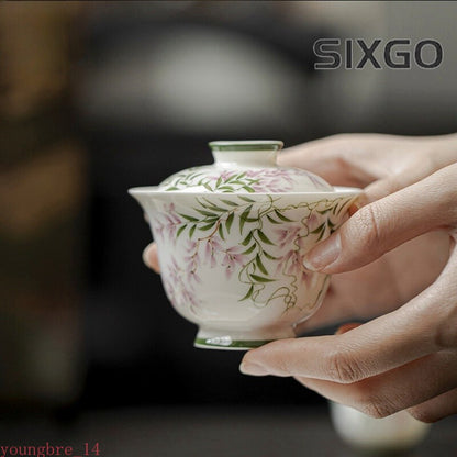 Hand Painted Gaiwan Set for Tea TureenTeaware Cup Chinese Bowls Tea Ceremony