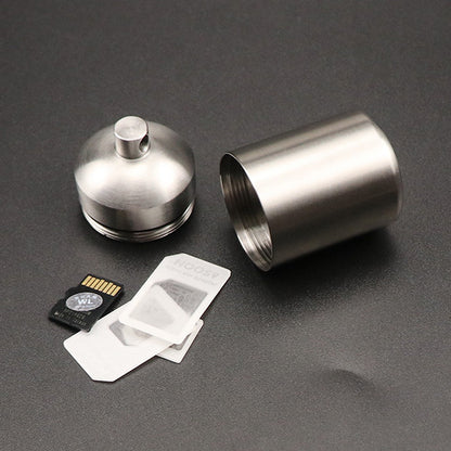New Stainless Steel Waterproof Cans Case Travel Pills Container Box Key Pendant