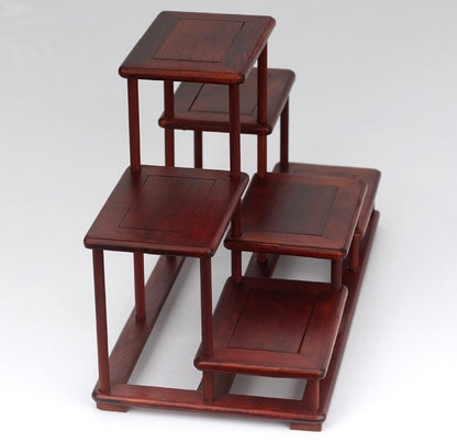 Rosewood Display Rack Stand Table Antique Statue Craft Pot Shelf Layer Storage